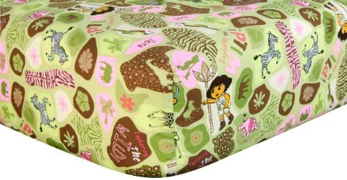 Nickelodeon Dora the Explorer Exploring the Wild Crib Sheet
