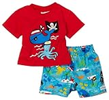 IMAGE OF Flap Happy Screenprinted Tee Shirt With Diapered Trunk Set, Pirate Cay, 18 Months