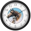 Morgan Horses - Mare and Foal Wall Clock by WatchBuddy Timepieces (Black Frame)
