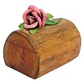 Teak Wood Rose Gift Box - Pink