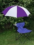 Purple/White Clamp On Chair Umbrella for Aluminum or Canvas Folding Chairs