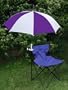 Purple/White Clamp On Chair Umbrella for Aluminum or Canvas Folding Chairs