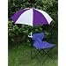 Purple/White Clamp On Chair Umbrella for Aluminum or Canvas Folding Chairs