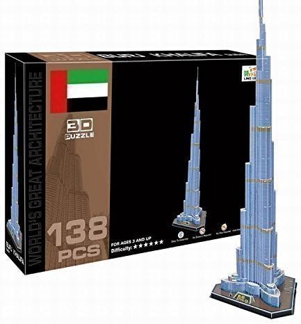 3D Puzzle Toys Colour Dubai Tower LING LE SI-138PCS