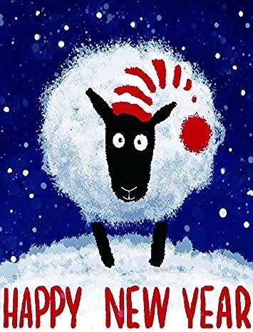 YuieKim Happy New Year Sheep Decorative Garden Flag, 12.5" L x 18" W