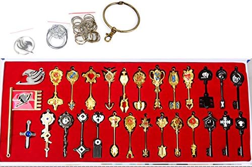 Fairy Tail 26pcs Collection Set of Zodiac Keys/Pendants/Celestial Spirit Key Chains with Display Box