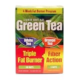 Green Tea, White Tea, Orange Tea Triple Fat Burner - 120 Liquid Softgels + 6 Fiber Action Drink Packs