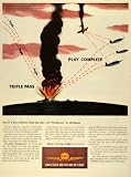 1944 Ad Royal Dutch Shell Gas Oil Gasoline Battle Combat WWII US Aircraft Ship - Original Print Ad