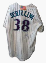 Curt Schilling Autographed Arizona Diamondbacks Pinstripe Jersey