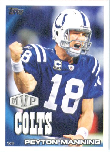 2010 Topps NFL Football Card # 144 Peyton Manning MVP - Indianapolis Colts - NFL Trading Card in a Protective ScrewDown Case!