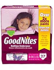 Beauty: Huggies Goodnites Underwear Bonus Big Pack L/XL Girl 27ct. - Kimberly-Clark