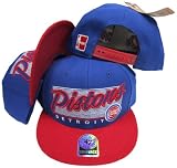 Detroit Pistons Two Tone Plastic Snapback Adjustable Plastic Snap Back Hat / Cap