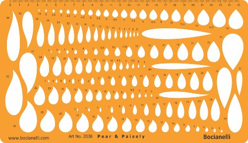 Jewellery Jewelry Art Craft Design Drawing Drafting Template Stencil - Pear and Paisley Shapes