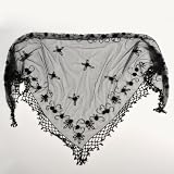 Triangle Crochet Shawl Floral Beaded Wrap Scarf