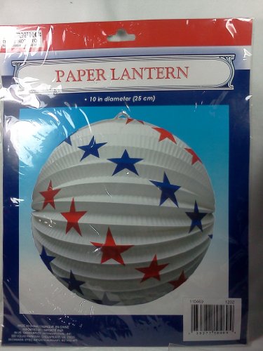 Patriotic Paper Lantern Red White Blue Stars 10
