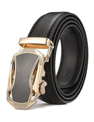 Apparel: Xhtang Mens Jefferson Buckle with Automatic Ratchet Leather Belt 125cm