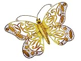 Orange / Brown Metal Butterfly Wall Hanging 15 X 11