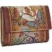 Anuschka Ladies Three Fold Wallet: Henna Butterfly