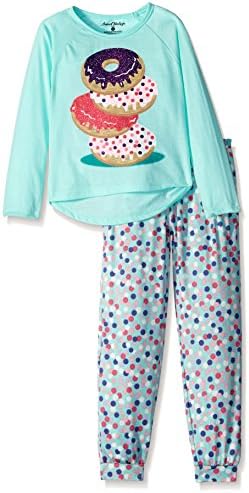 Sweet Vintage Little Girls' Knit Jogger Pant with Confetti Donuts Print T-Shirt