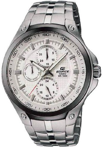 Casio EF-326D-7AV Mens Watch Stainless Steel Edifice White Dial