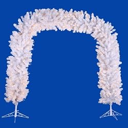 8' Pre-Lit Crystal White Arch Artificial Christmas Tree - Clear Lights
