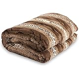 Bellahome Safari Faux Fur Plush Throw Blanket Comforter, (82.6'' X 90.5'' King) AK601