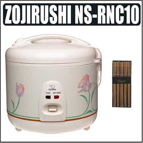 Zojirushi NS-RNC10 Automatic 5.5-Cup Rice Cooker and Warmer w/ Chopstick Set