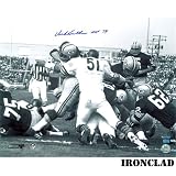 Dick Butkus Signed Chicago Bears B&W 16x20 w/ HOF 79