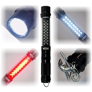Viisliam Deluxe 4-In-1 LED Flashlight - LED Work Light - Emergency Light & Magnetized Base - Brightest Flashlight - 100,000 Hour Life Torch Light - 35 Ultra Bright LEDs - 100% Lifetime Guarantee