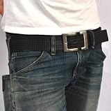 パンチングリアルレザーベルト カウレザー 本革 バックル メンズ アクセ 定番 シンプル