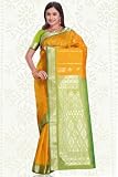 Deep Yellow Tana Fancy Art Silk Sari with heavy zari Pallu