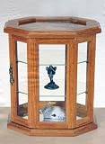 Oak Curio / Glass Door Display Cabinet
