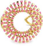 Trina Turk Sunburst Gold And Hot Pink Cuff Bracelet