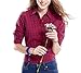Tortor 1Bacha Women's Gingham Long Sleeve Button Down Plaid Shirt