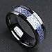 King Will Dragon Mens 8mm Black Tungsten Carbide Ring Blue Carbon Fiber Celtic Dragon Wedding Band 12.5