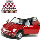 Set of 12 Cars: 5" Mini Cooper Die-cast Metal, Pull Back Action.