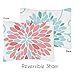 Sweet Jojo Designs Turquoise and Coral Emma 4 Piece Kids Teen Modern Twin Bedding Set Collection