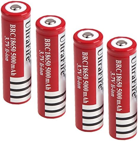 4pcs Ultrafire 18650 3.7v 5000mah Li-ion Rechargeable Battery for Flashlight