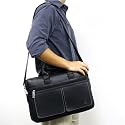 Premiere Textured Faux Leather Briefcase/Messenger Bag