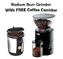 Bodum Antigua Electric Black Burr Coffee Grinder Withh FREE Coffee Canister