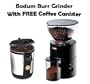Bodum Antigua Electric Black Burr Coffee Grinder Withh FREE Coffee Canister