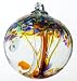 Kitras Art Glass ~ HAPPINESS ~ TREE OF ENCHANTMENT - WITCH BALL - Old English - Hand Blown Glass - Hanging Ornament - 2.75
