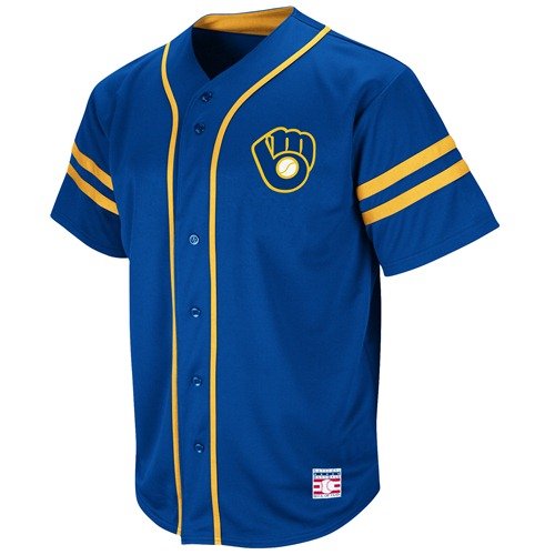 Majestic Paul Molitor Milwaukee Brewers Throwback Heater Jersey - Royal Blue (Large)