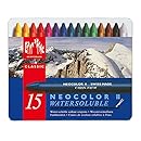 Caran d'Ache Classic Neocolor II Water-Soluble Pastels, 15 Colors
