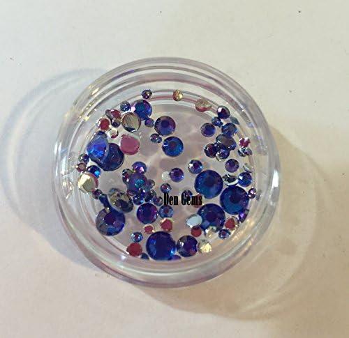 Dark Blue Tiny Rounded Nail Art Gems faux Mini Rhinestone Jewel Micro Stones