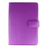 Bundle Monster Barnes & Noble Nook Ebook Genuine Leather Opening Case Cover Jacket with Interior Compartments - Purple