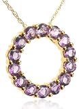 10k Yellow Gold Amethyst Circle Pendant, 18