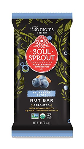 Two Moms in the Raw Soul Sprout Organic Gluten-Free Nut Bar, Blueberry Burst, 1.5 Ounce (Pack of 12)