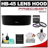 Precision Design HB-45 Hard Lens Hood & 3 (UV/FLD/CPL) Filter Set for Nikon ....