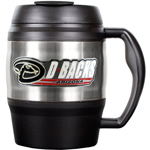 MLB Arizona Diamondbacks 52-Ounce Stainless Steel Macho Travel Mug with Bottle Opener